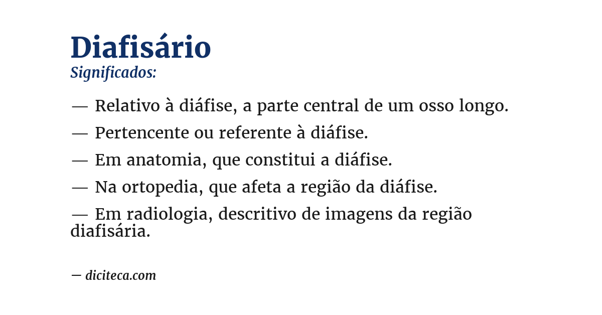 Significado de diafisário