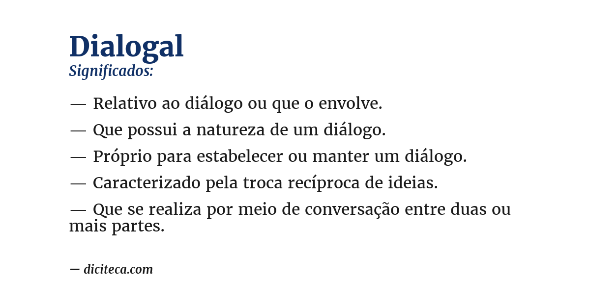 Significado de dialogal