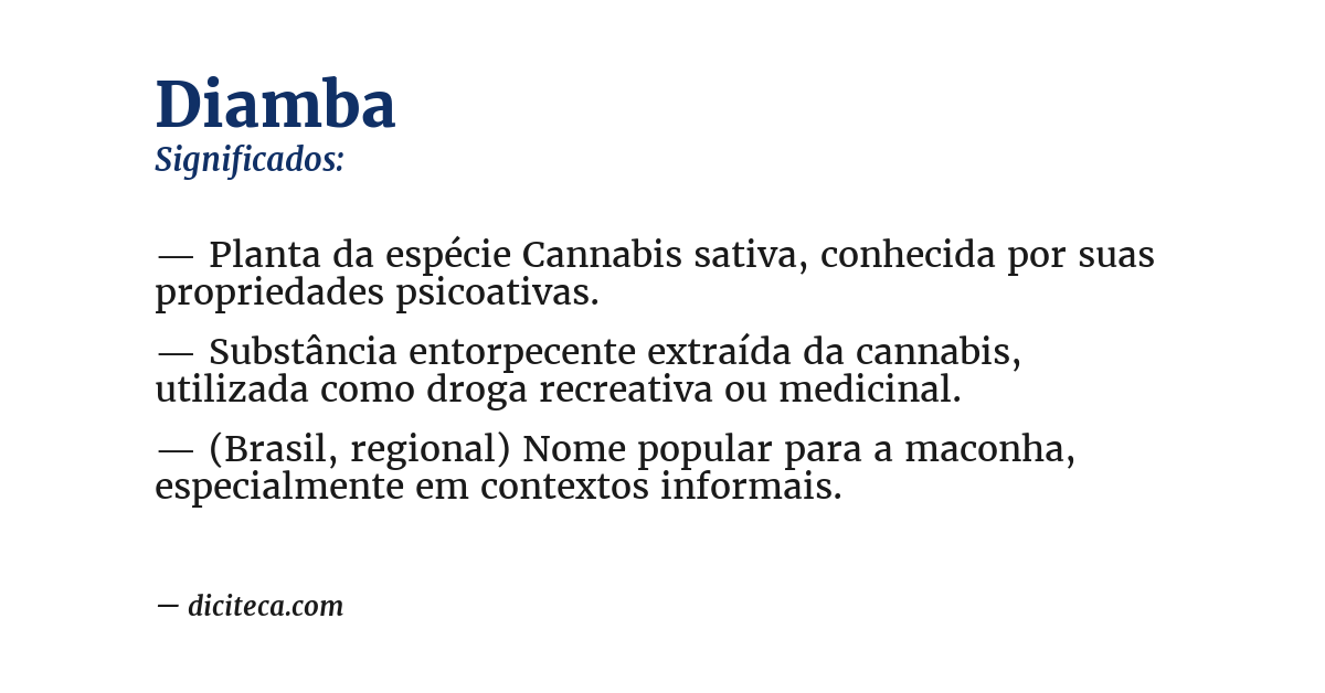 Significado de diamba