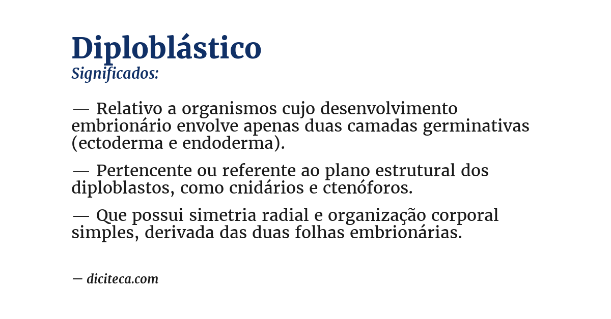 Significado de diploblástico