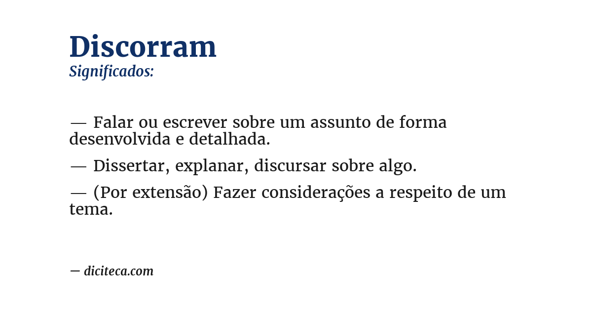 Significado de discorram