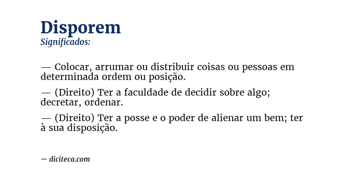 Significado de disporem