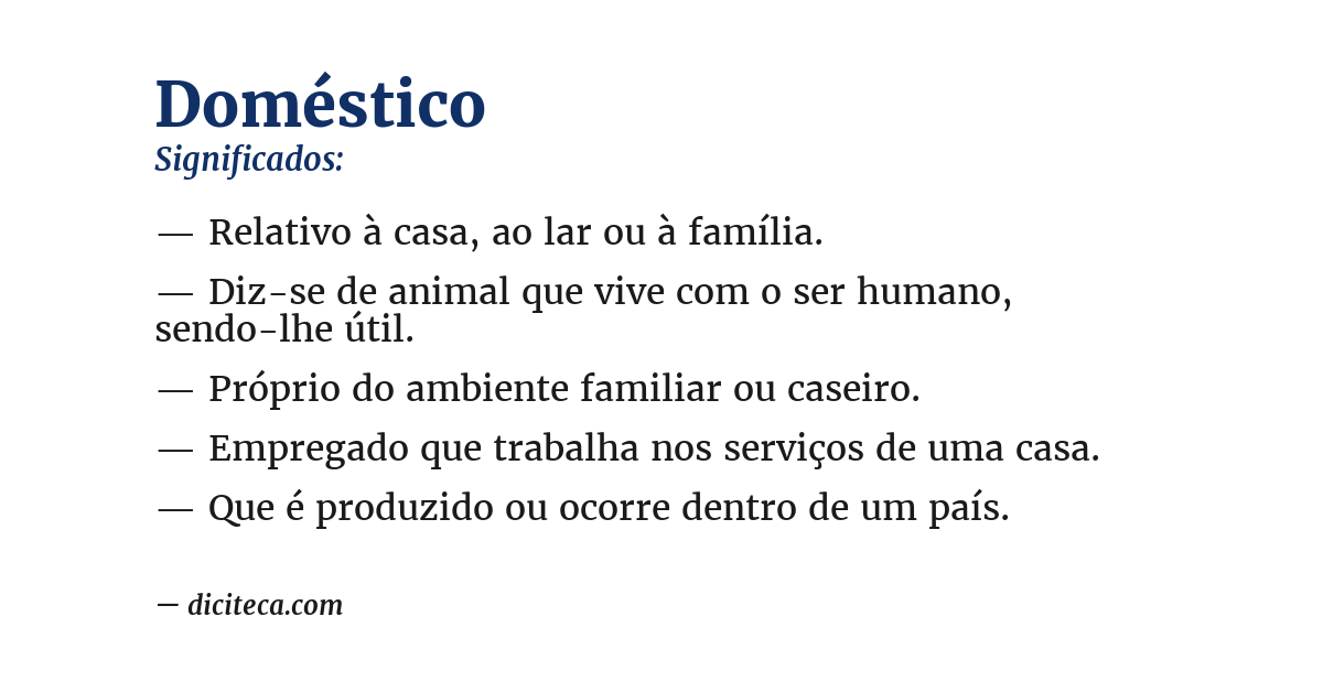 Significado de doméstico