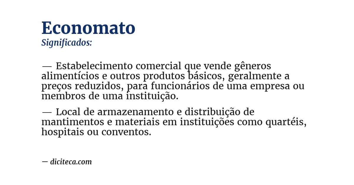 Significado de economato