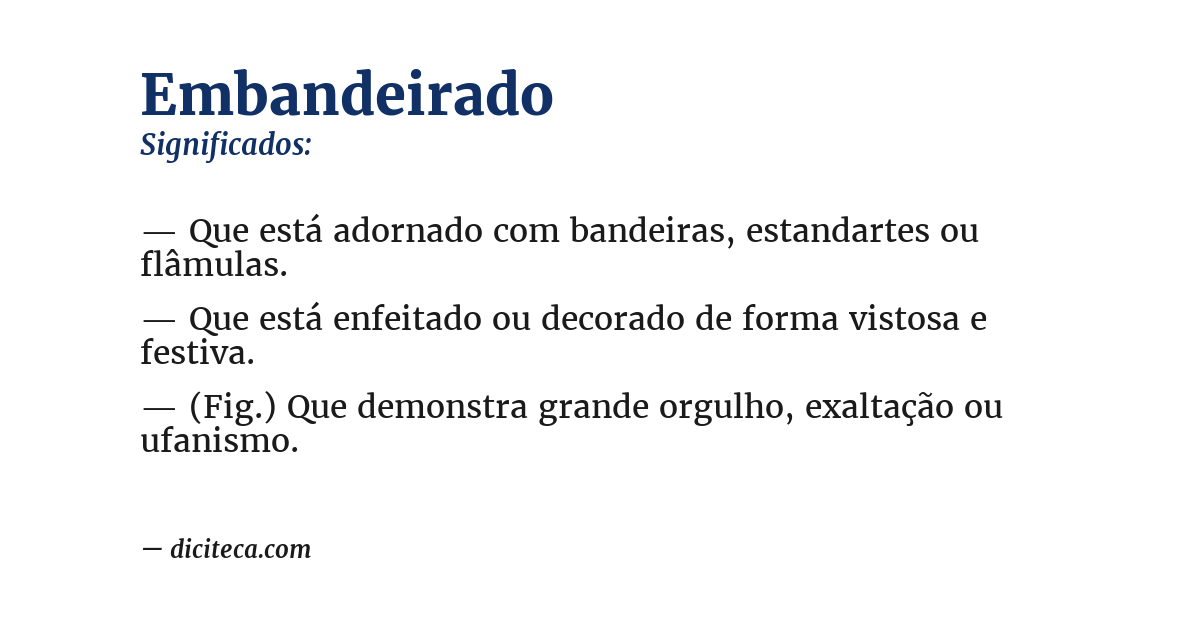 Significado de embandeirado