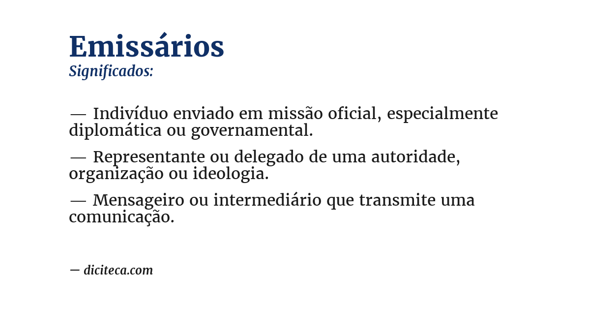 Significado de emissários