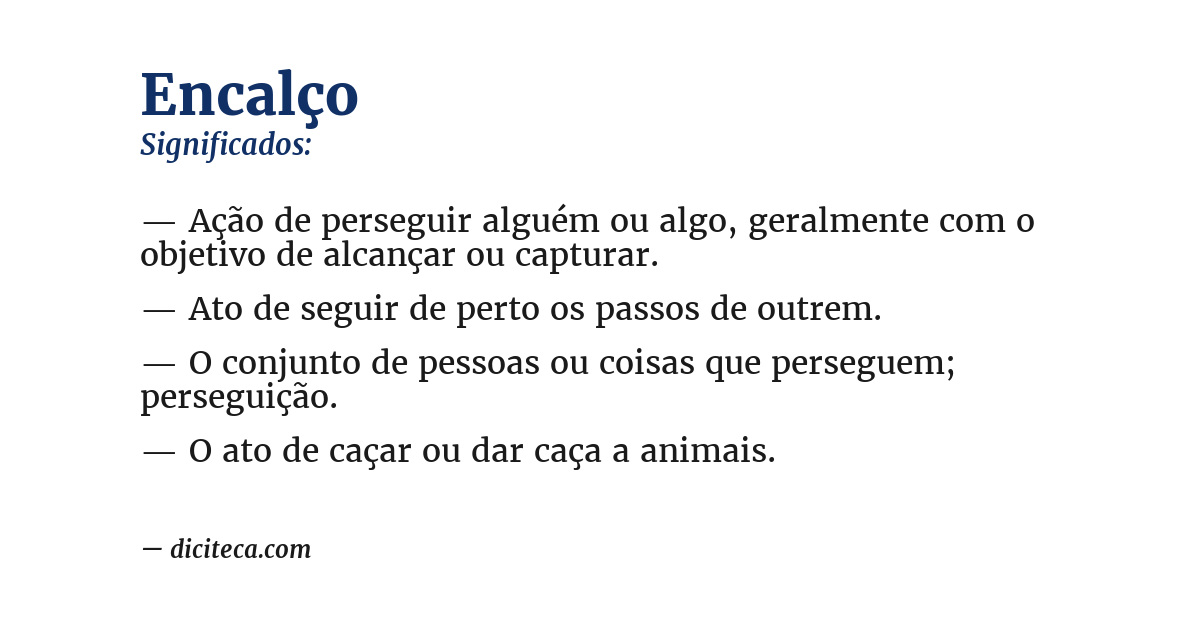 Significado de encalço
