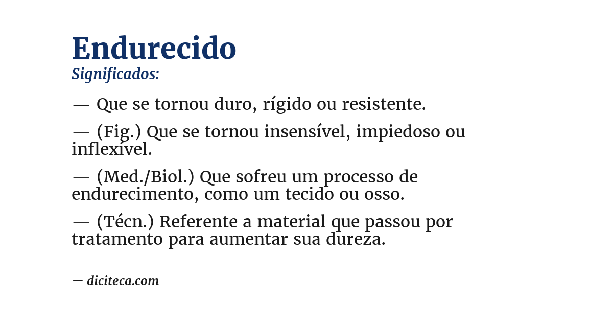 Significado de endurecido