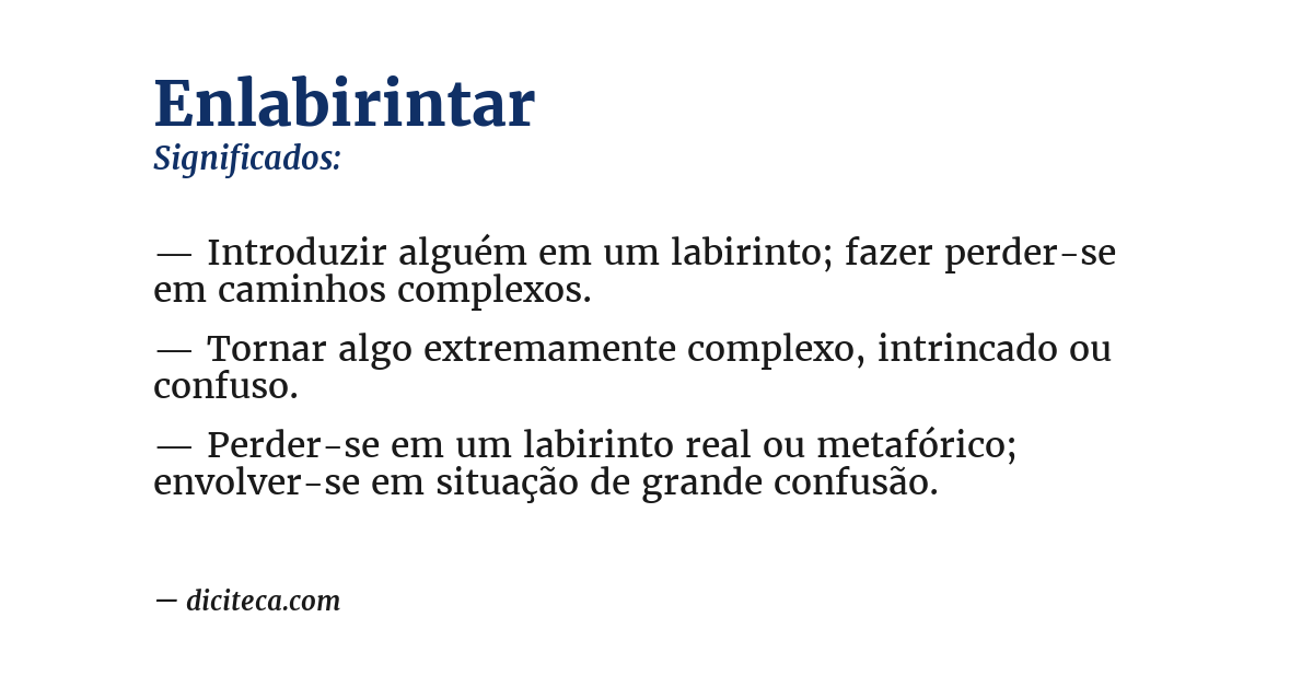 Significado de enlabirintar