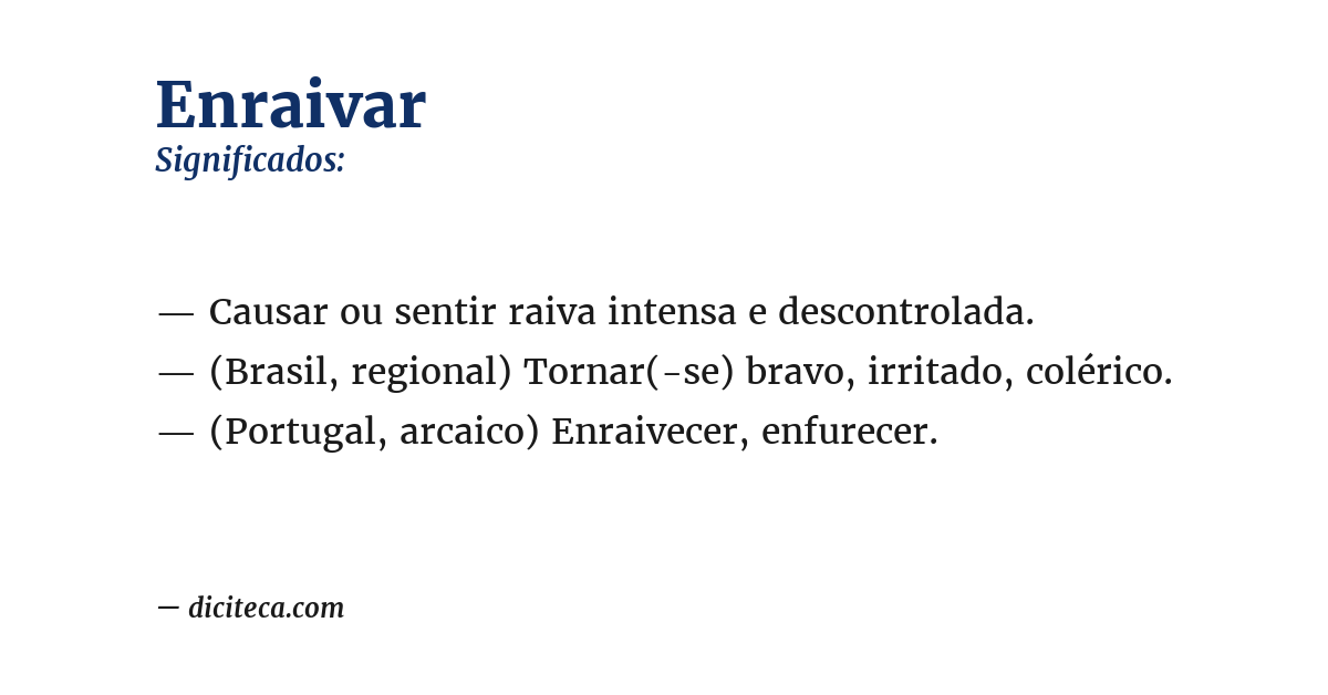 Significado de enraivar