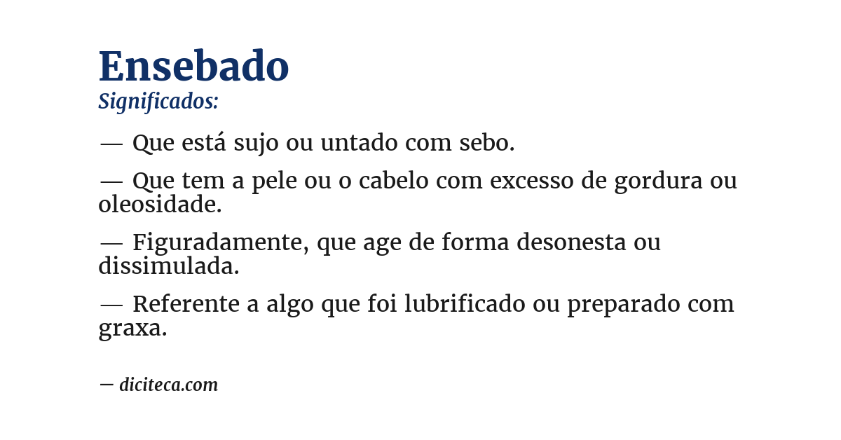 Significado de ensebado