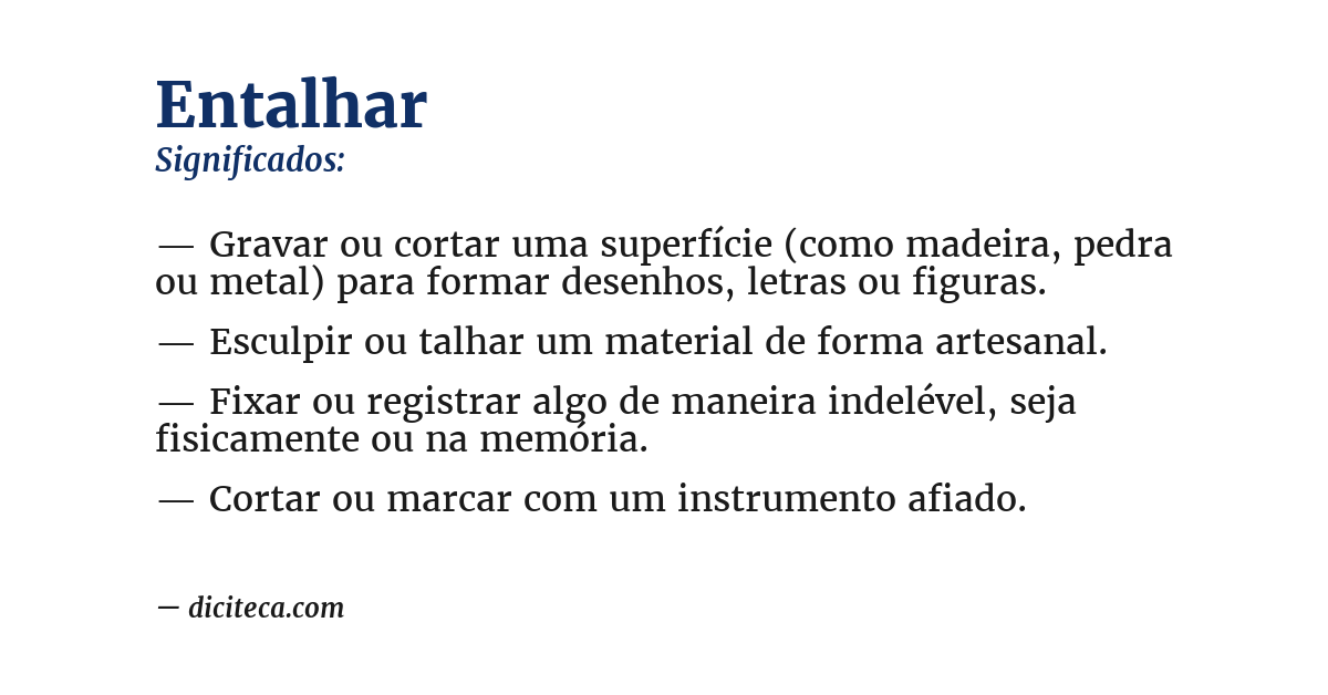 Significado de entalhar