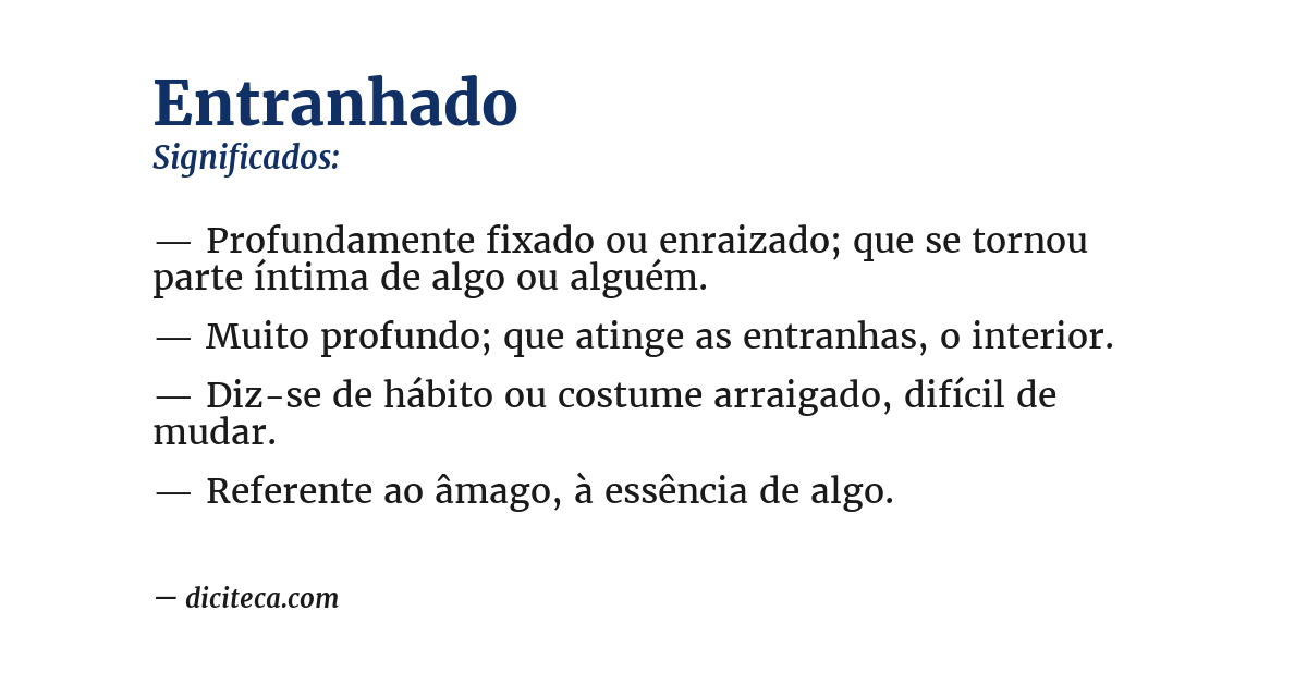 Significado de entranhado