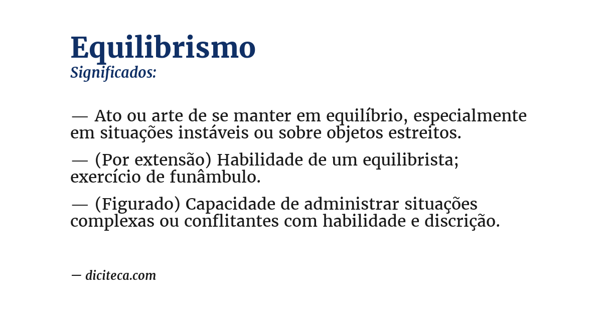 Significado de equilibrismo