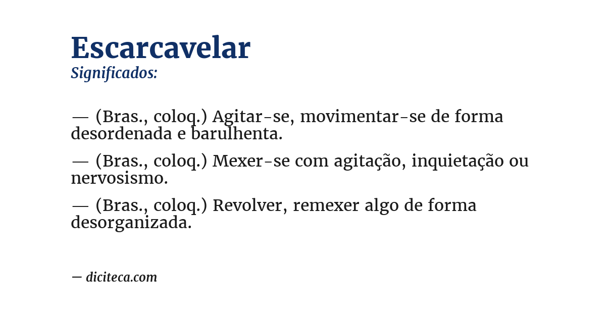 Significado de escarcavelar