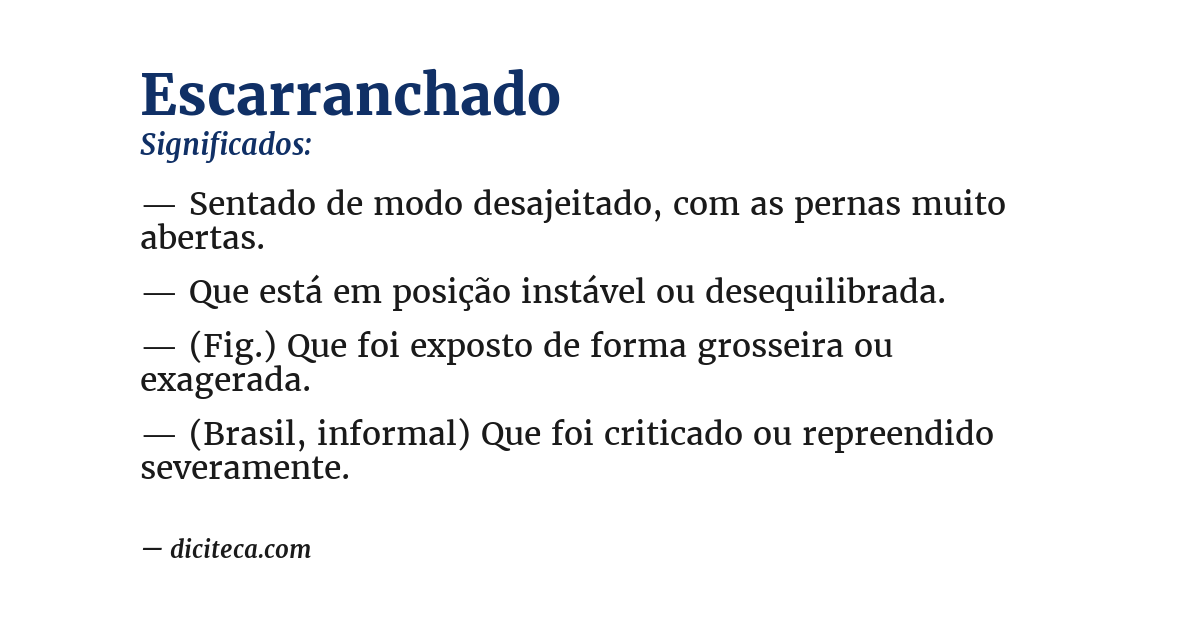 Significado de escarranchado