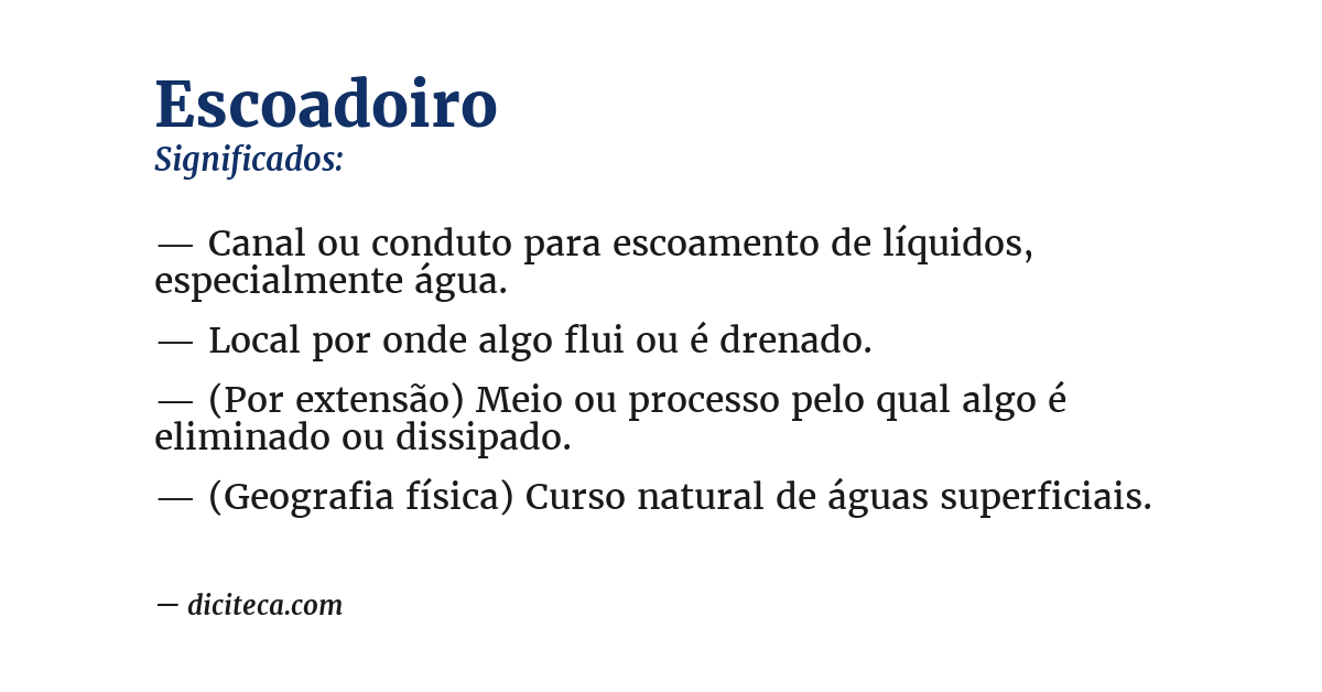 Significado de escoadoiro