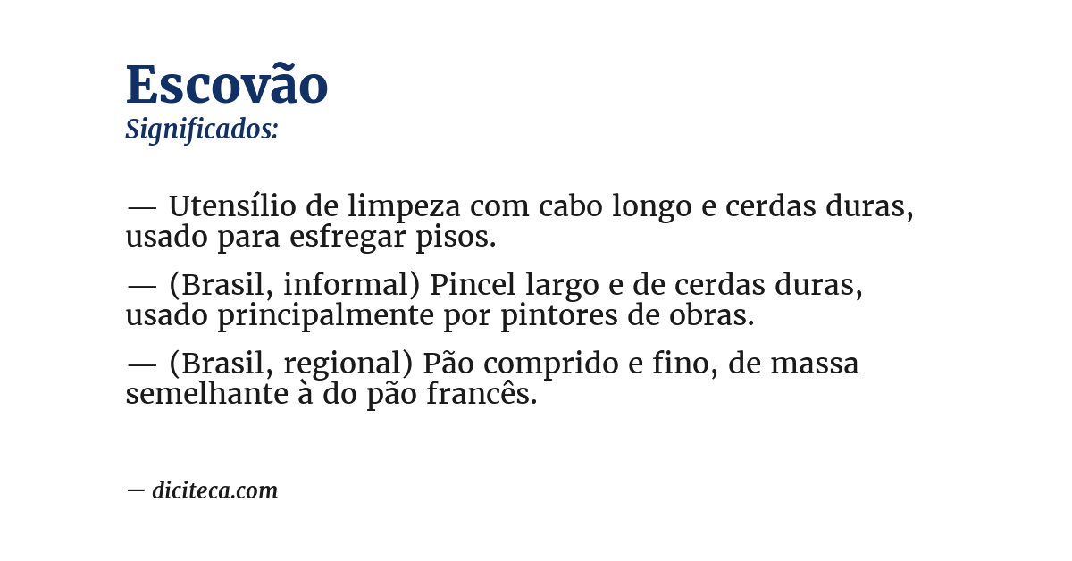 Significado de escovão