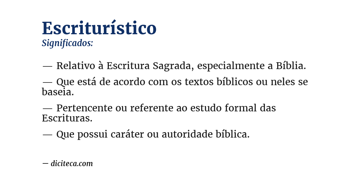 Significado de escriturístico