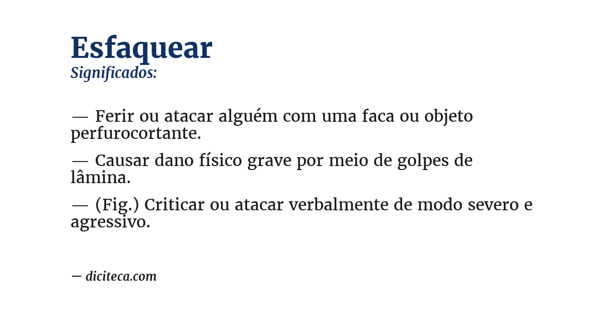 Significado de esfaquear