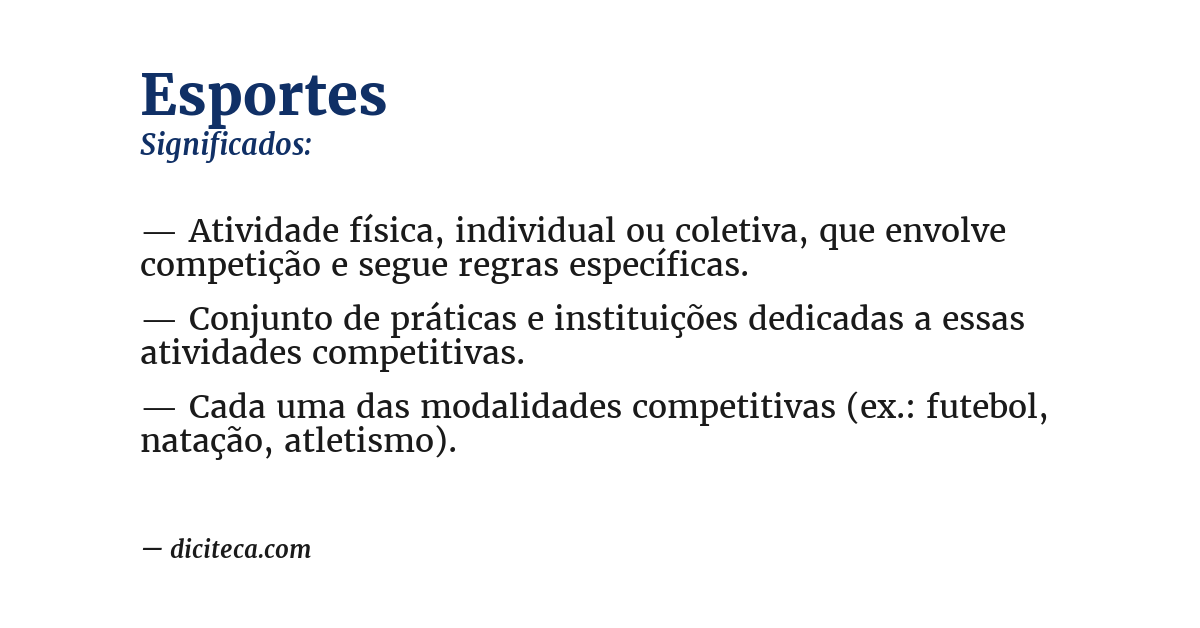 Significado de esportes