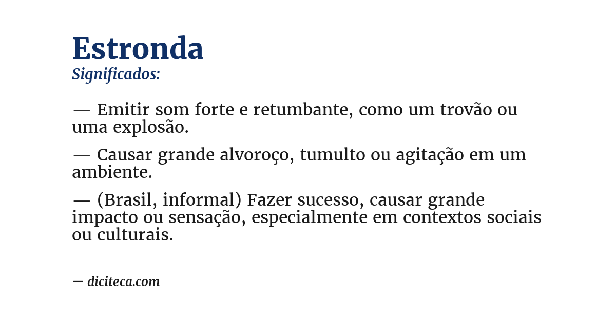 Significado de estronda