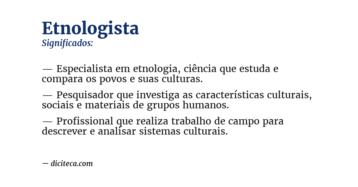Significado de etnologista