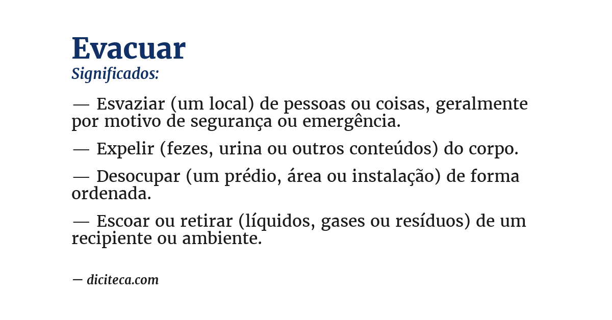 Significado de evacuar