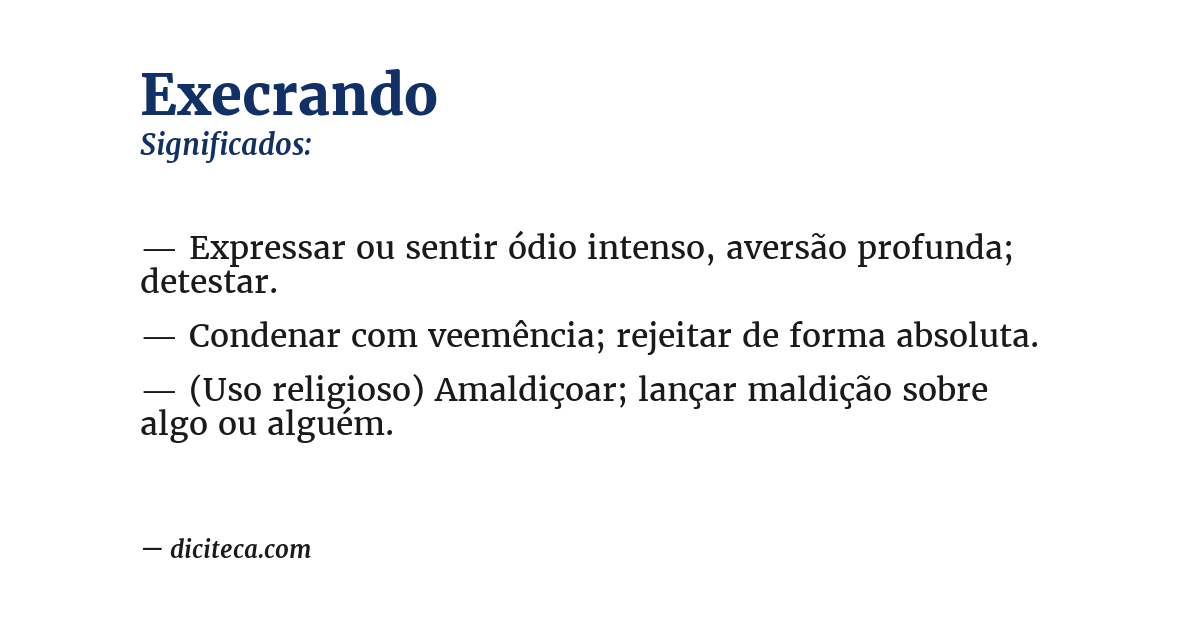 Significado de execrando