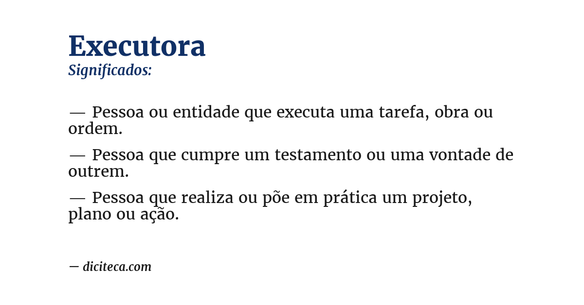 Significado de executora