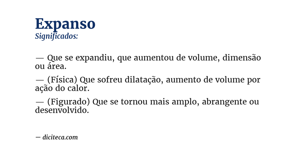 Significado de expanso