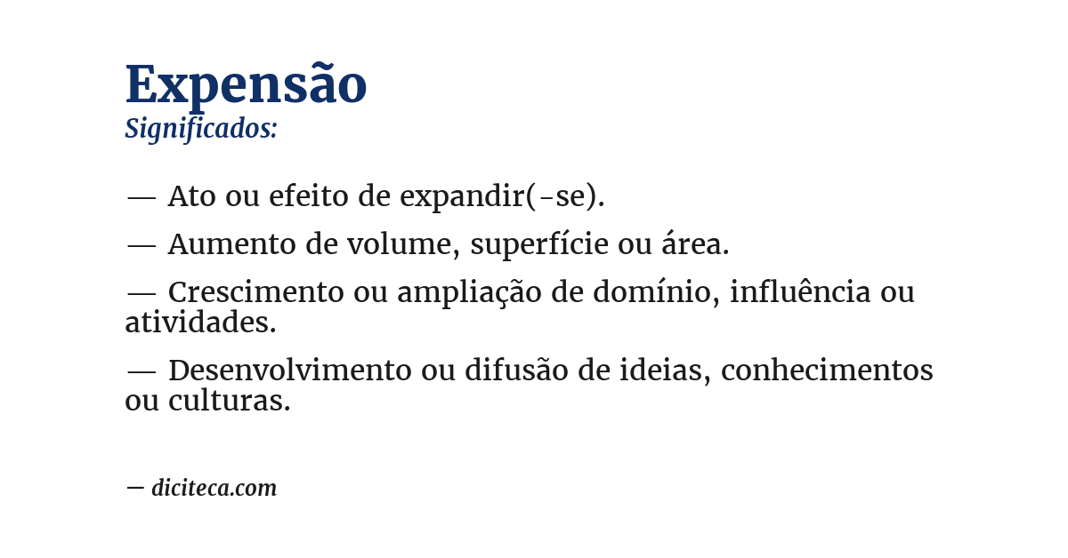 Significado de expensão