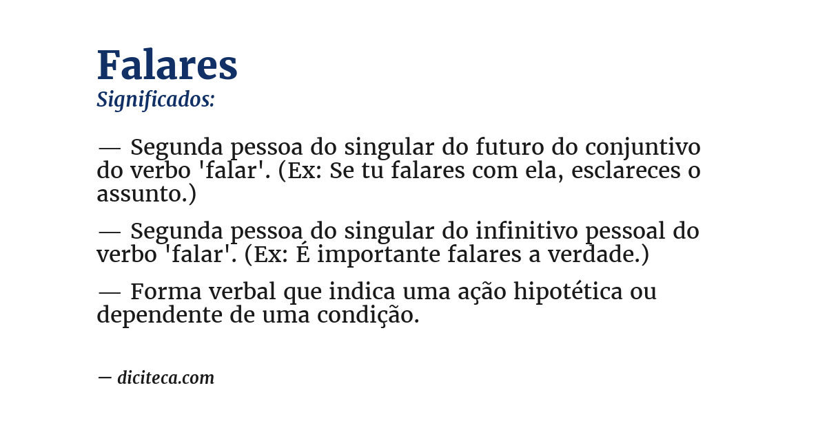 Significado de falares