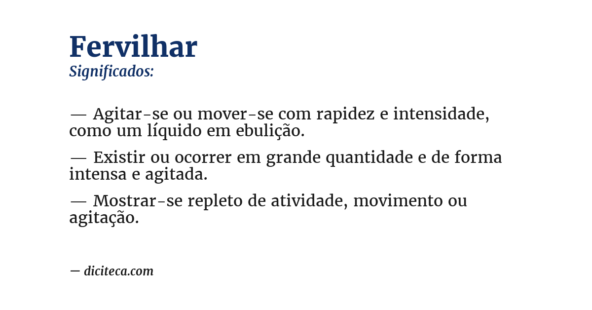 Significado de fervilhar