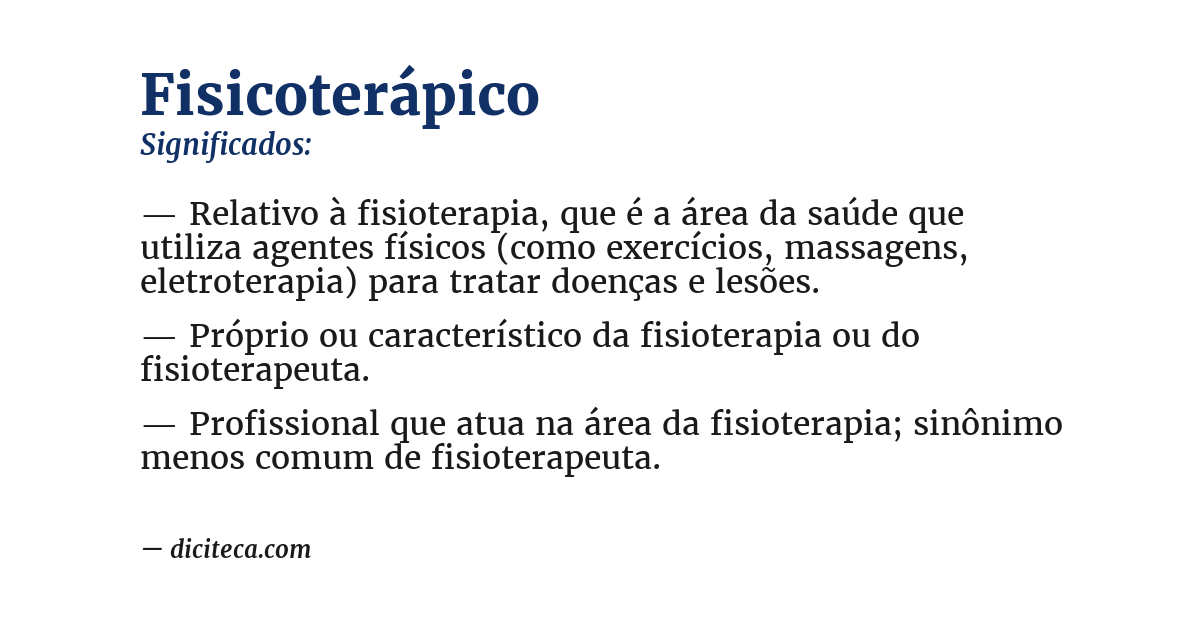 Significado de fisicoterápico