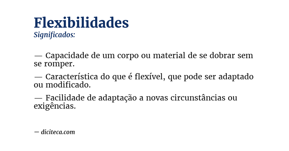 Significado de flexibilidades