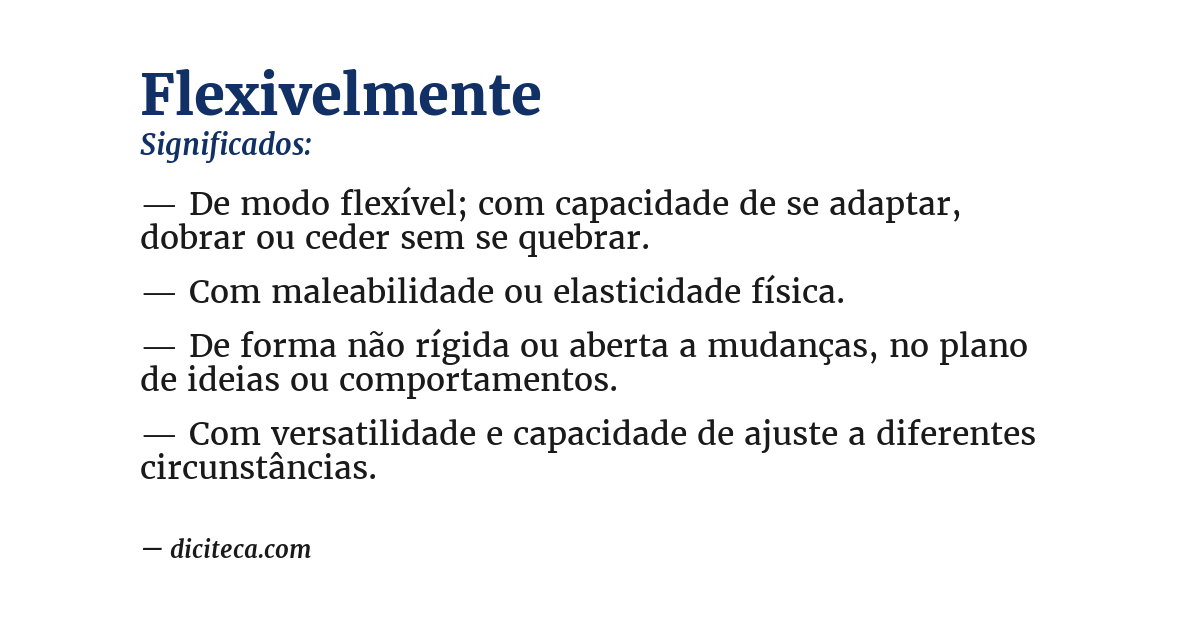 Significado de flexivelmente