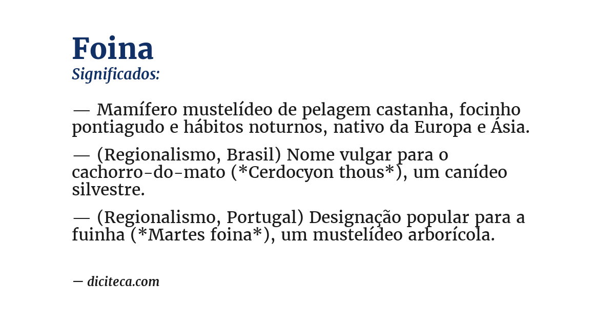 Significado de foina