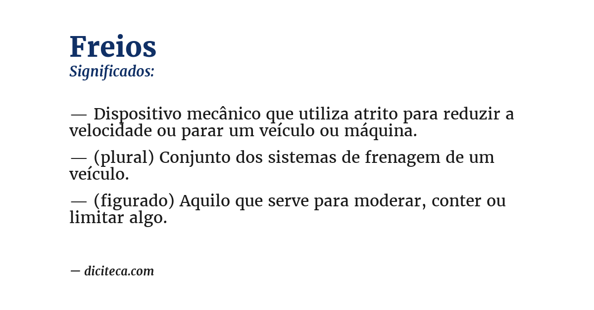 Significado de freios