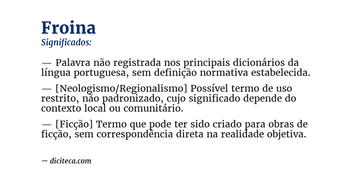 Significado de froina