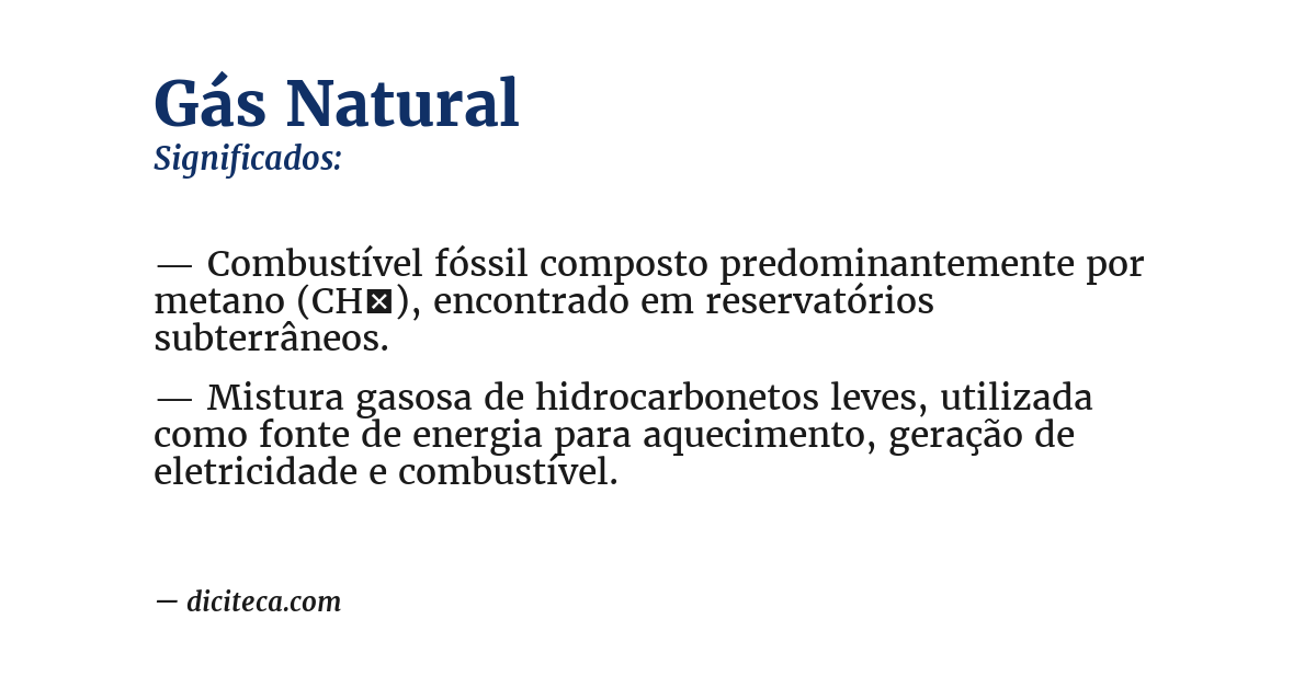 Significado de gás natural