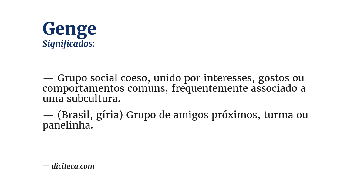 Significado de genge