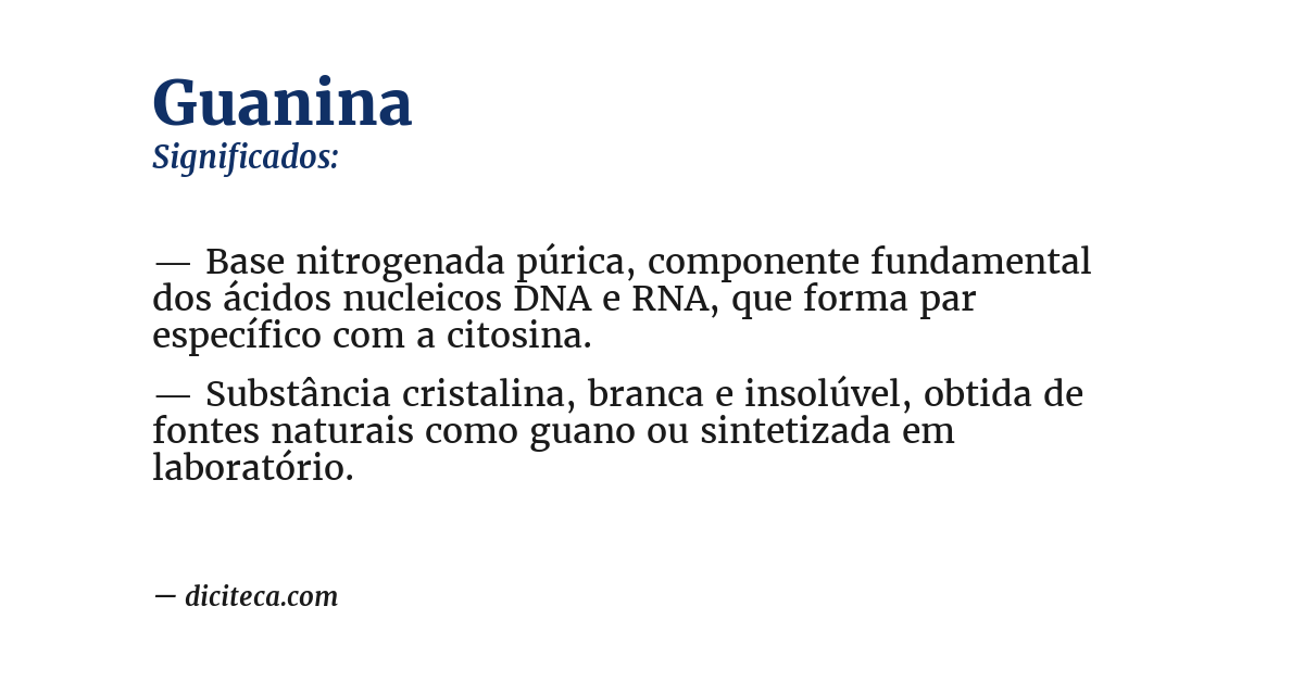 Significado de guanina