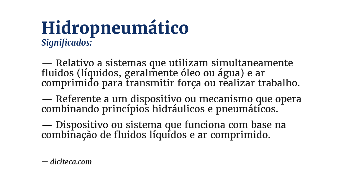 Significado de hidropneumático