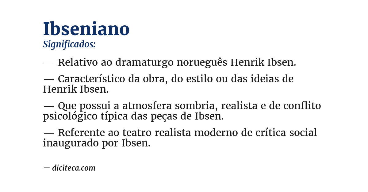 Significado de ibseniano