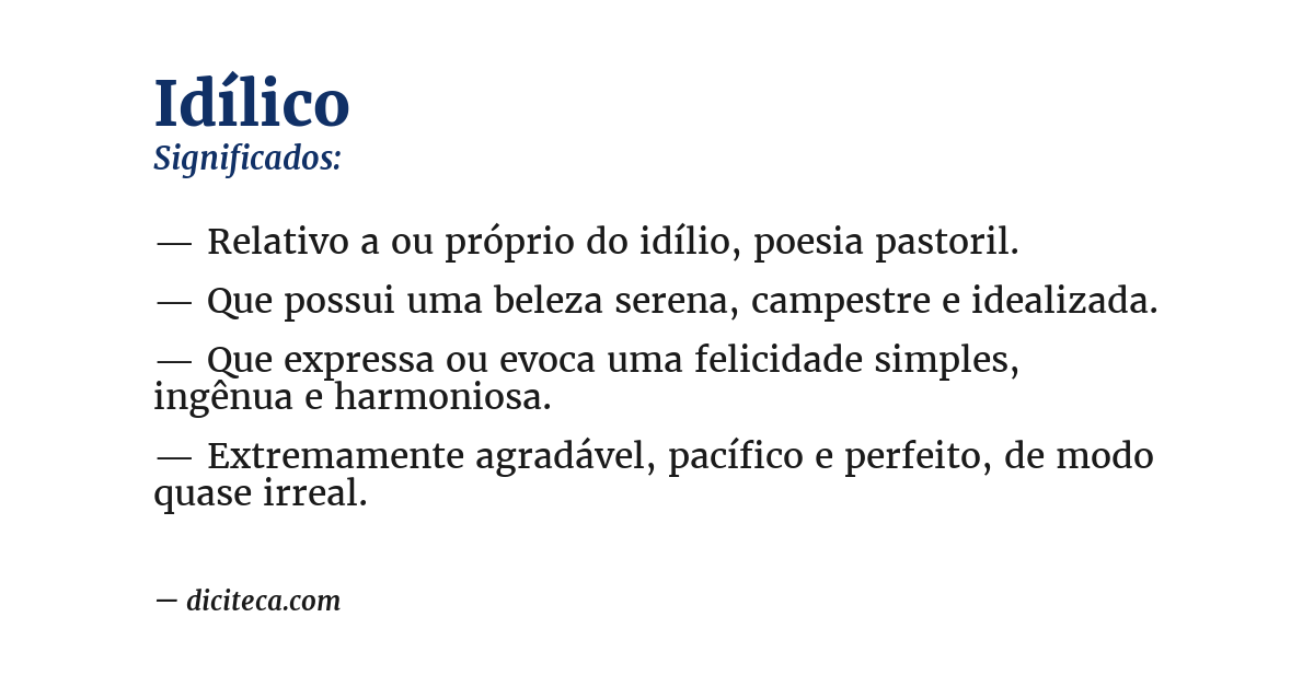 Significado de idílico