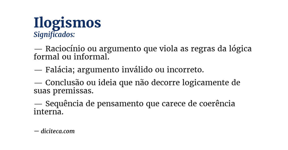 Significado de ilogismos