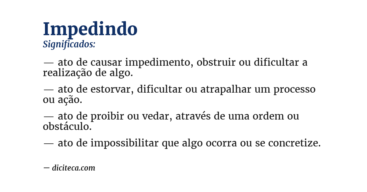 Significado de impedindo