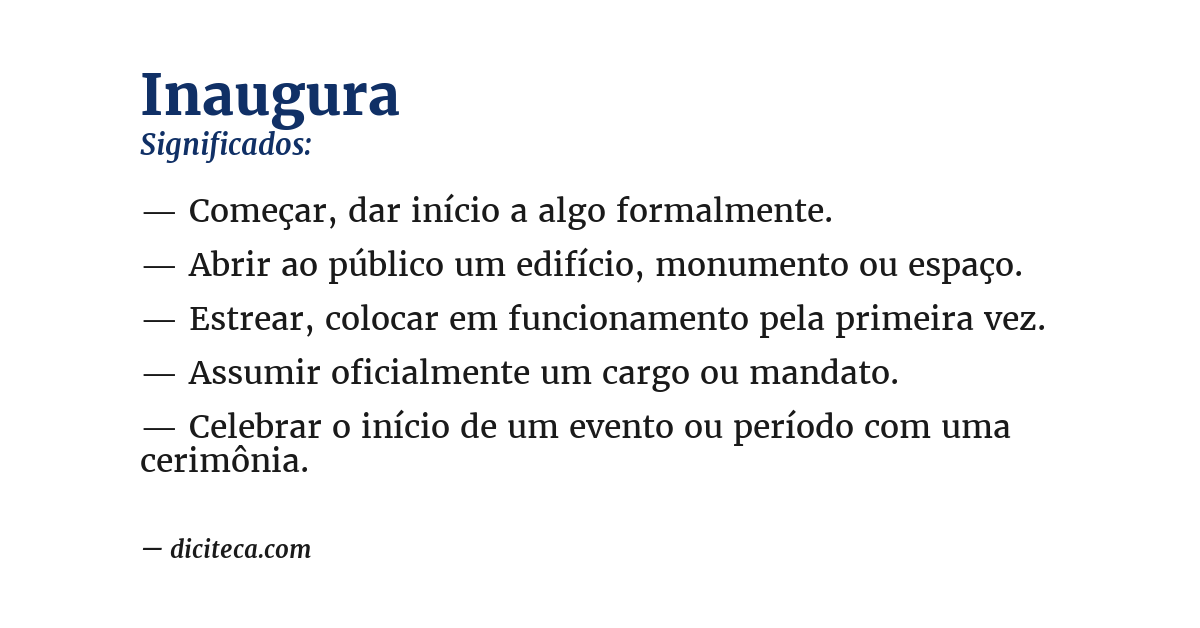 Significado de inaugura