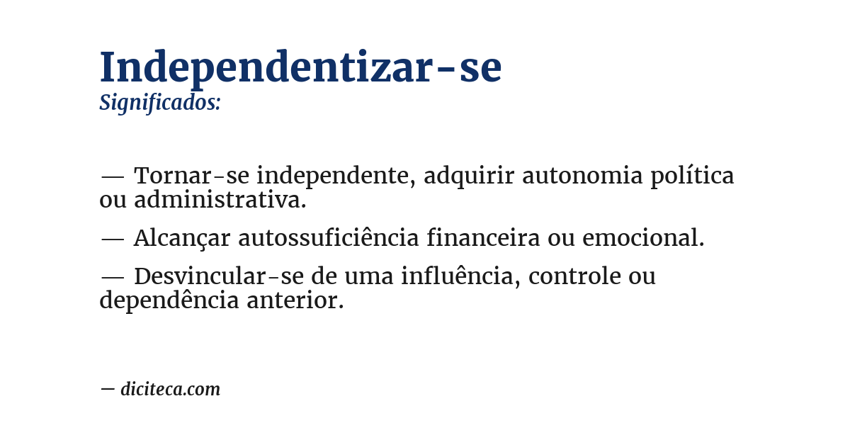 Significado de independentizar-se